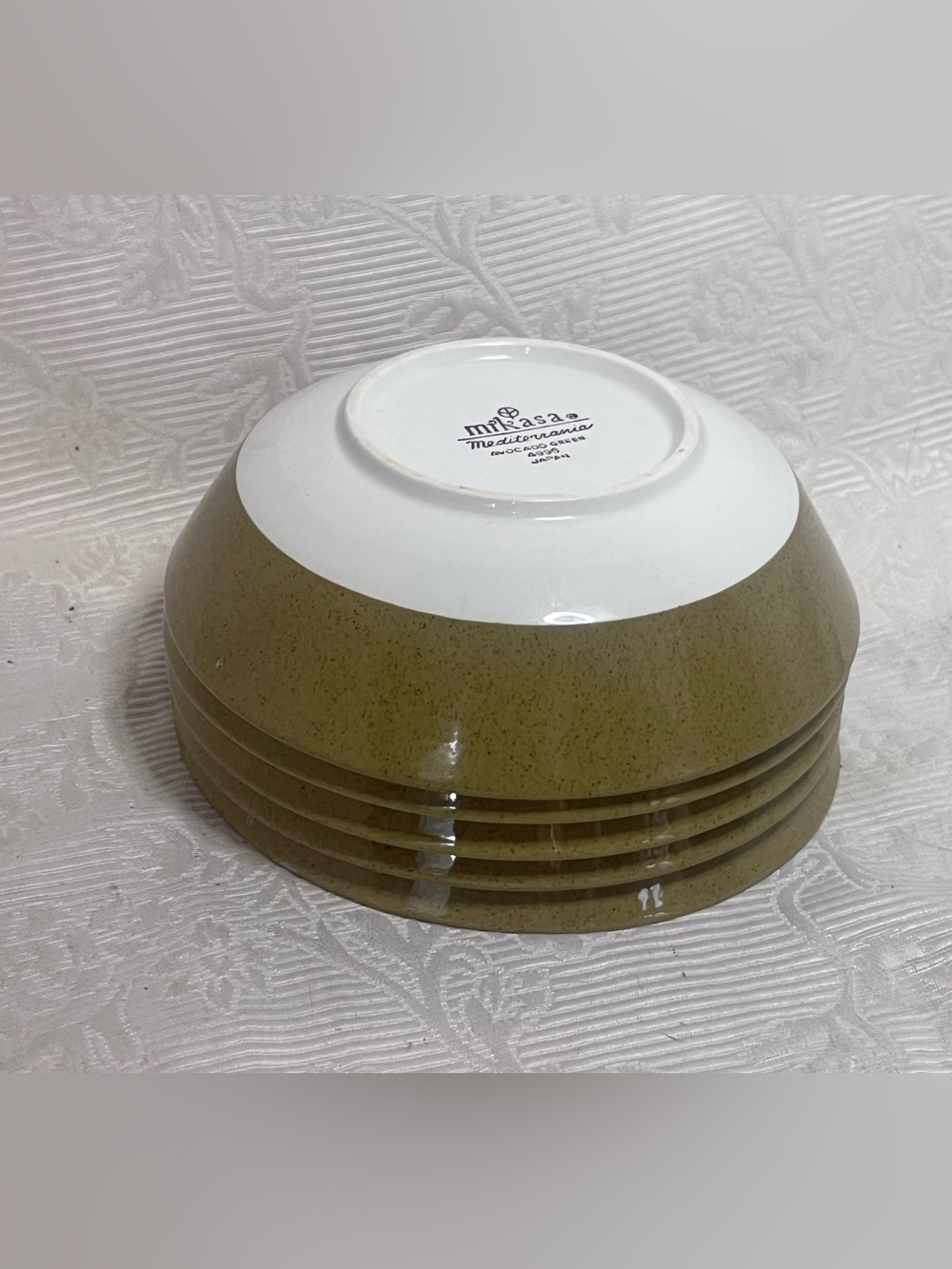 Mikasa Mediterrania
Dominique Soup/Salad Bowls 6
3/4" Avocado Green Set 5 Vtg - Picture 4 of 6